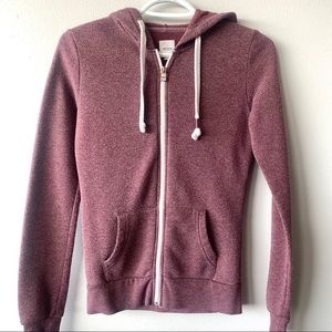 Burgundy xs ardene zip up sweater